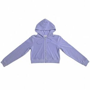 Lavender Velvet Zip-Up Hoodie